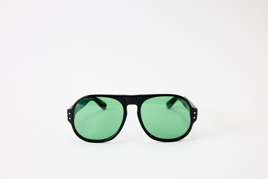 NEW YORK EYERISH, Belfasts, Black frame with Green lenses