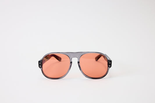 NEW YORK EYERISH, Belfasts, Grey Frames with  Red Lenses