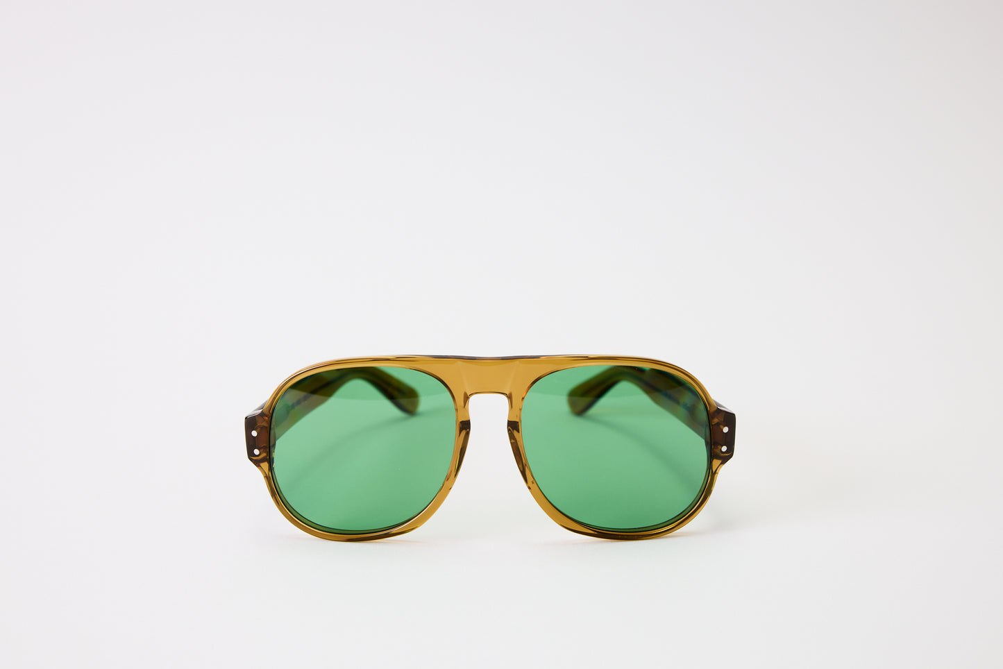 NEW YORK EYERISH, Belfasts, Caramel Frames with Green Lenses