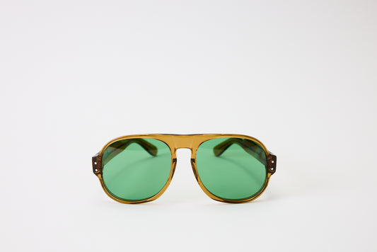 NEW YORK EYERISH, Belfasts, Caramel Frames with Green Lenses