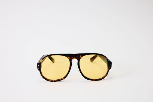 NEW YORK EYERISH, Belfasts, Dark Tortoise with Yellow Lenses