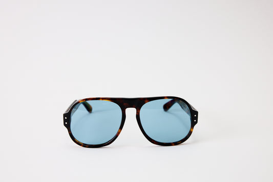 NEW YORK EYERISH, Belfasts, Dark Tortoise with Blue Lenses