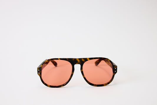 NEW YORK EYERISH, Belfasts, Light Tortoise with Red Lenses