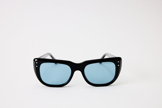 NEW YORK EYERISH, Bundorans. Black with Blue Lenses
