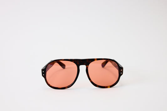 NEW YORK EYERISH, Belfasts, Dark Tortoise with Red Lenses