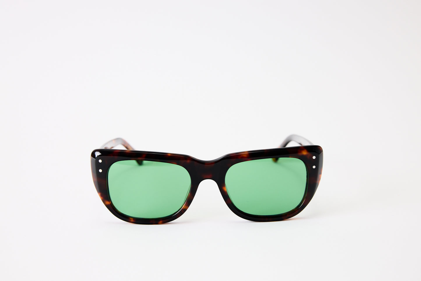 NEW YORK EYERISH, Bundorans. Dark Tortoise with Green Lenses