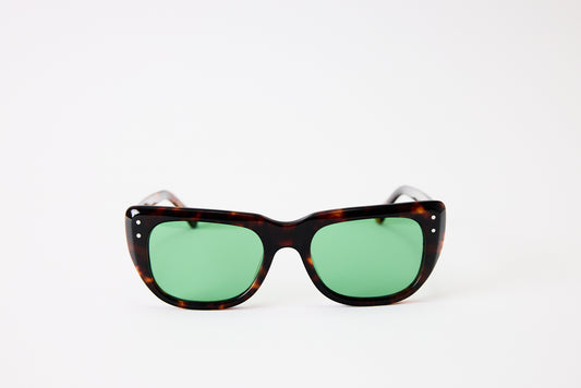 NEW YORK EYERISH, Bundorans. Dark Tortoise with Green Lenses