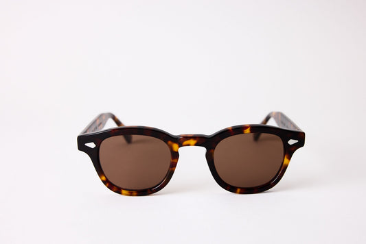 Small - NEW YORK EYERISH, Causeway. Dark Tortoise Frame with Amber Lenses