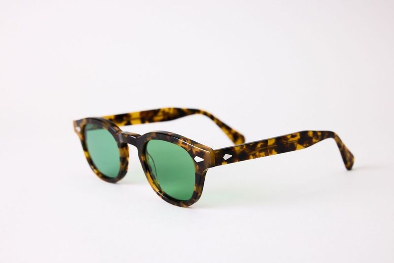 Small - NEW YORK EYERISH, Causeway. Light Tortoise Frame with Racing Green Lenses