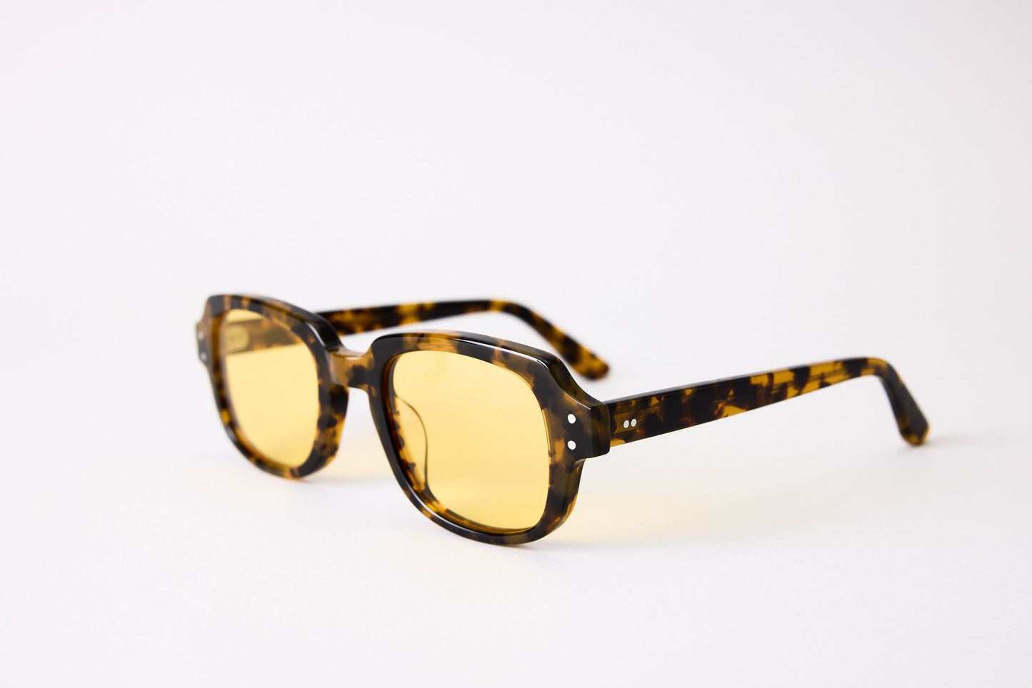 Small - NEW YORK EYERISH, "The Downings." Light Tortoise Frame with Yellow Lenses