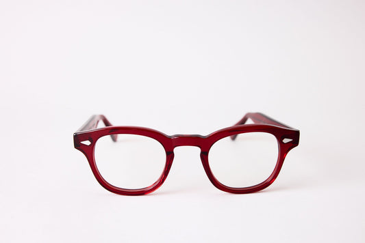 Small - NEW YORK EYERISH, Causeway. Rx Prescription Lenses with Red Frames