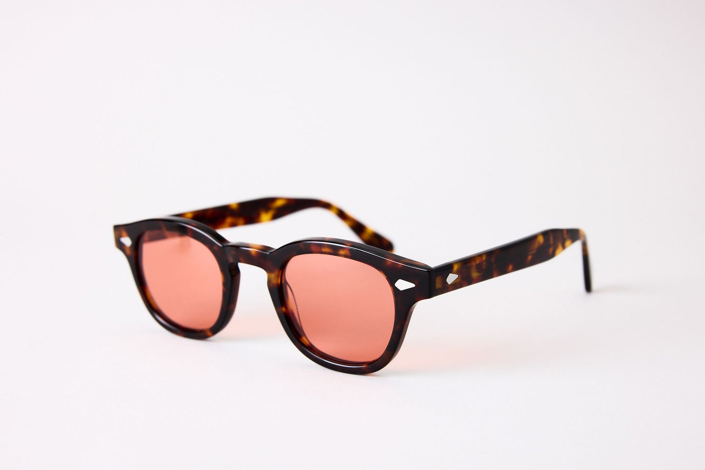 Small - NEW YORK EYERISH, Causeway. Dark Tortoise Frame with Red Lenses