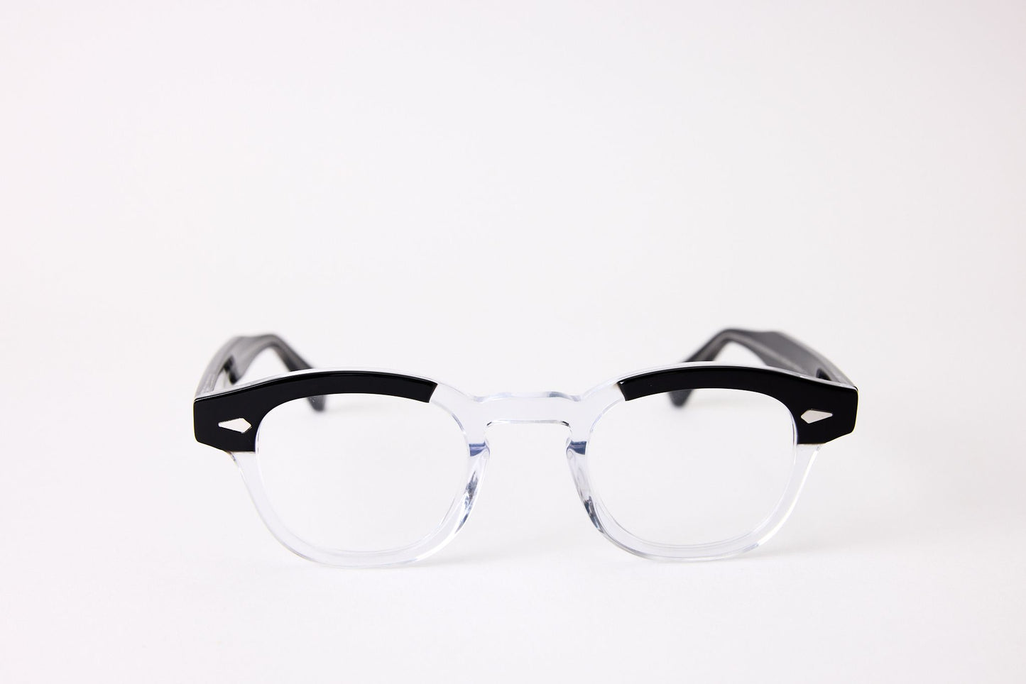 Small - NEW YORK EYERISH, Causeway. Rx Prescription Lenses with Two-Tone Black/Crystal Frames