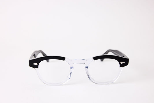 Small - NEW YORK EYERISH, Causeway. Rx Prescription Lenses with Two-Tone Black/Crystal Frames