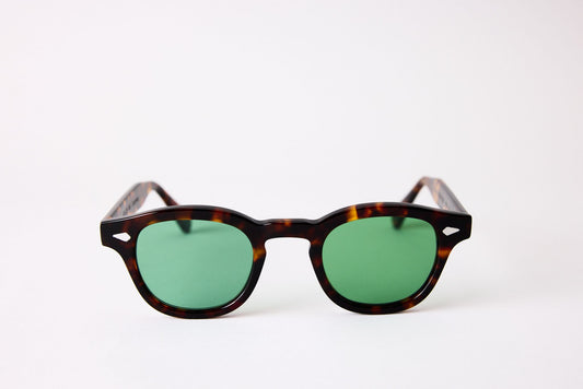 Small - NEW YORK EYERISH, Causeway. Dark Tortoise Frame with Racing Green Lenses