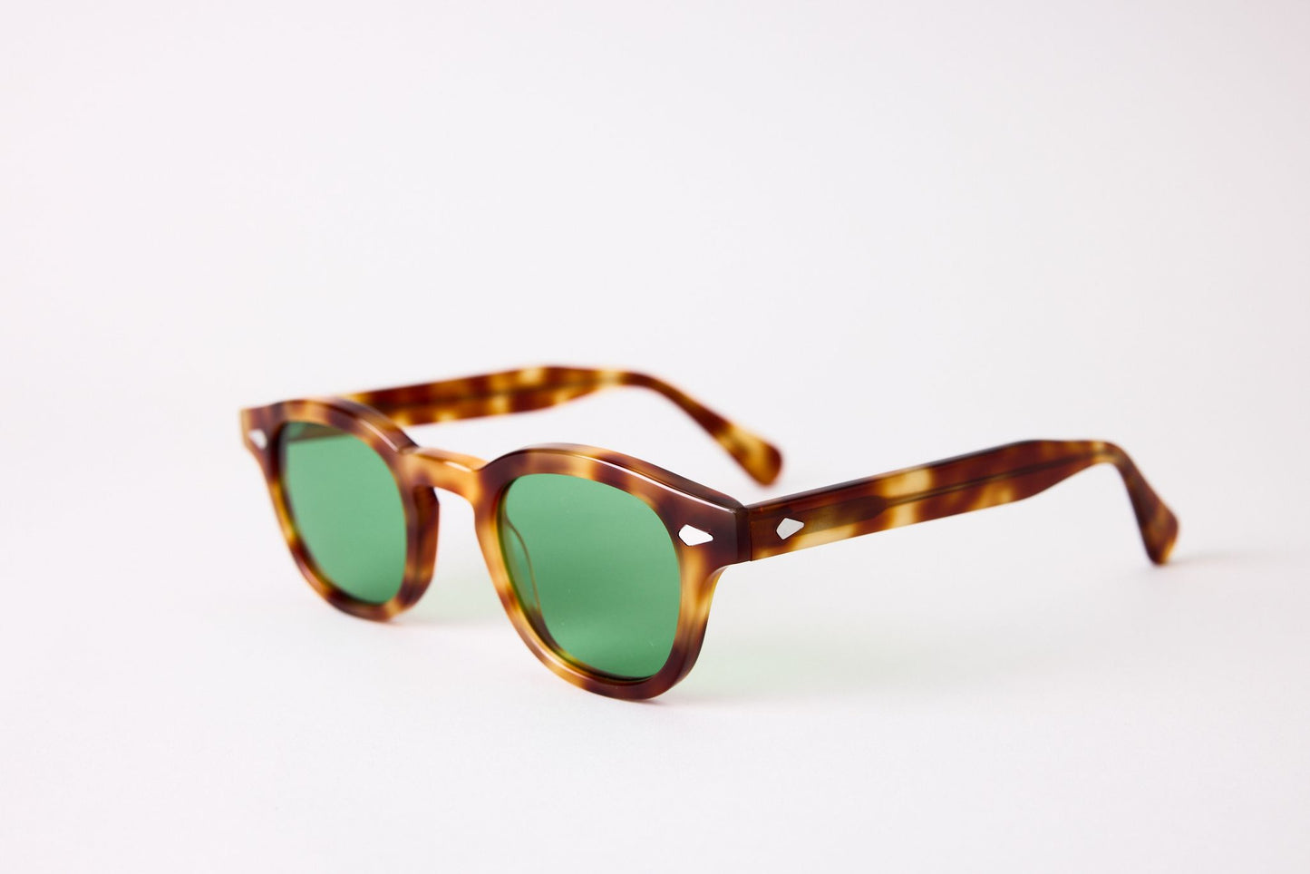 Small - NEW YORK EYERISH, Causeway. Red and Blonde Frame with Racing Green Lenses