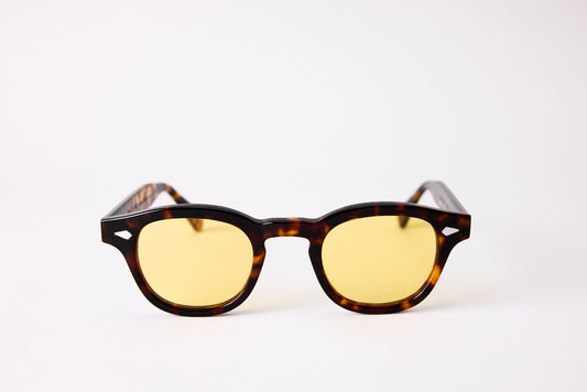 Small - NEW YORK EYERISH, Causeway. Dark Tortoise Frame with Yellow Lenses
