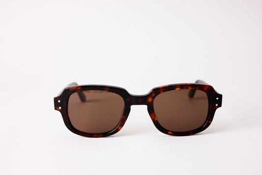 Small - NEW YORK EYERISH, "The Downings." Dark Tortoise Frame with Amber Lenses