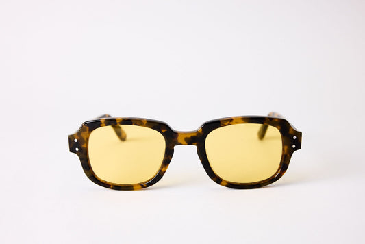 Small - NEW YORK EYERISH, "The Downings." Light Tortoise Frame with Yellow Lenses