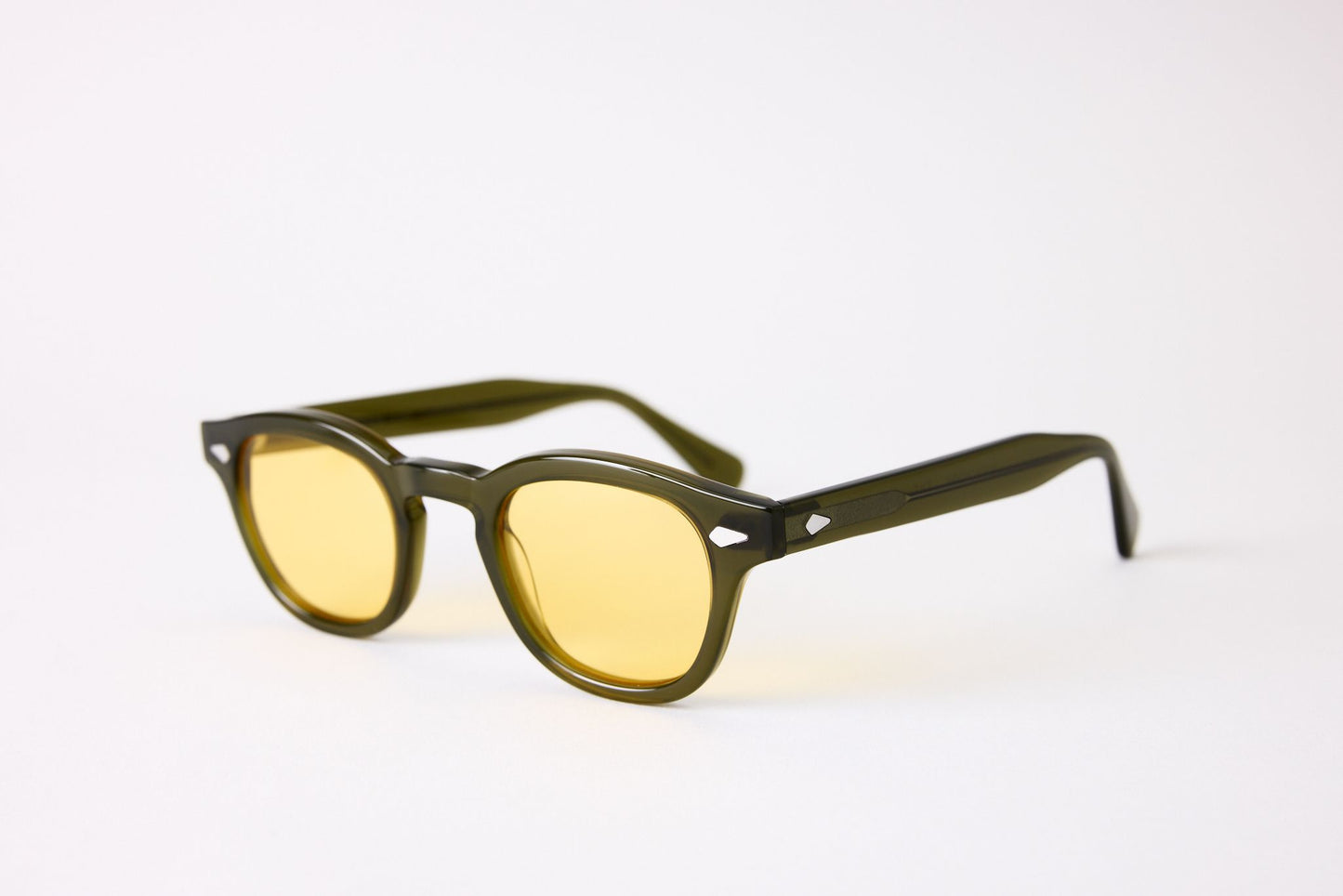 Small - NEW YORK EYERISH, Causeway. Green Frame with Yellow Lenses