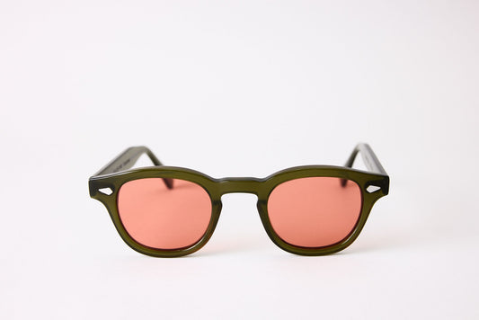 Small - NEW YORK EYERISH, Causeway. Green Frame with Red Lenses