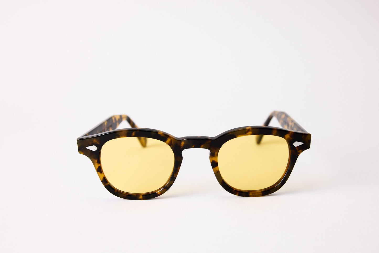 Small - NEW YORK EYERISH, Causeway. Light Tortoise Frame with Yellow Lenses