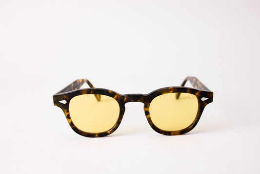 Small - NEW YORK EYERISH, Causeway. Light Tortoise Frame with Yellow Lenses