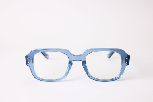 Large - NEW YORK EYERISH, "The Downings." Rx Prescription Lenses with Baby Blue Frames