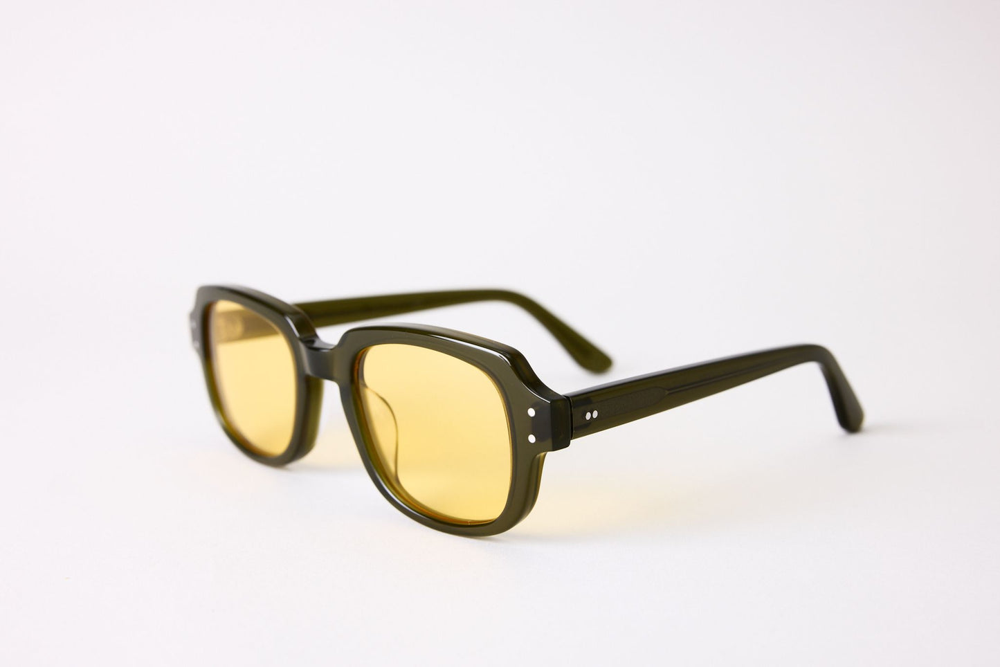 Small - NEW YORK EYERISH, "The Downings." Green Frame with Yellow Lenses