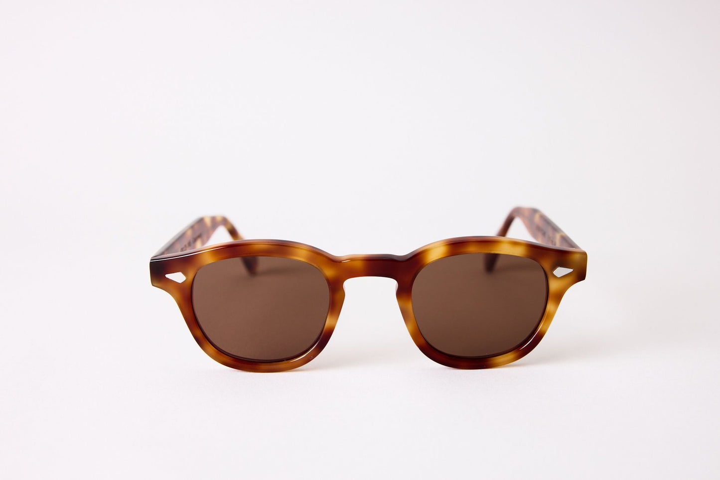 Small - NEW YORK EYERISH, Causeway. Red and Blonde Frame with Amber Lenses