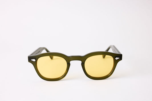 Small - NEW YORK EYERISH, Causeway. Green Frame with Yellow Lenses