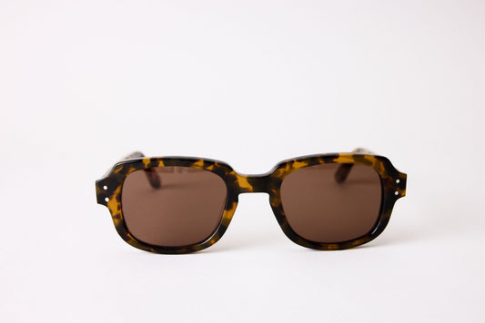 Small - NEW YORK EYERISH, "The Downings." Light Tortoise Frame with Amber Lenses