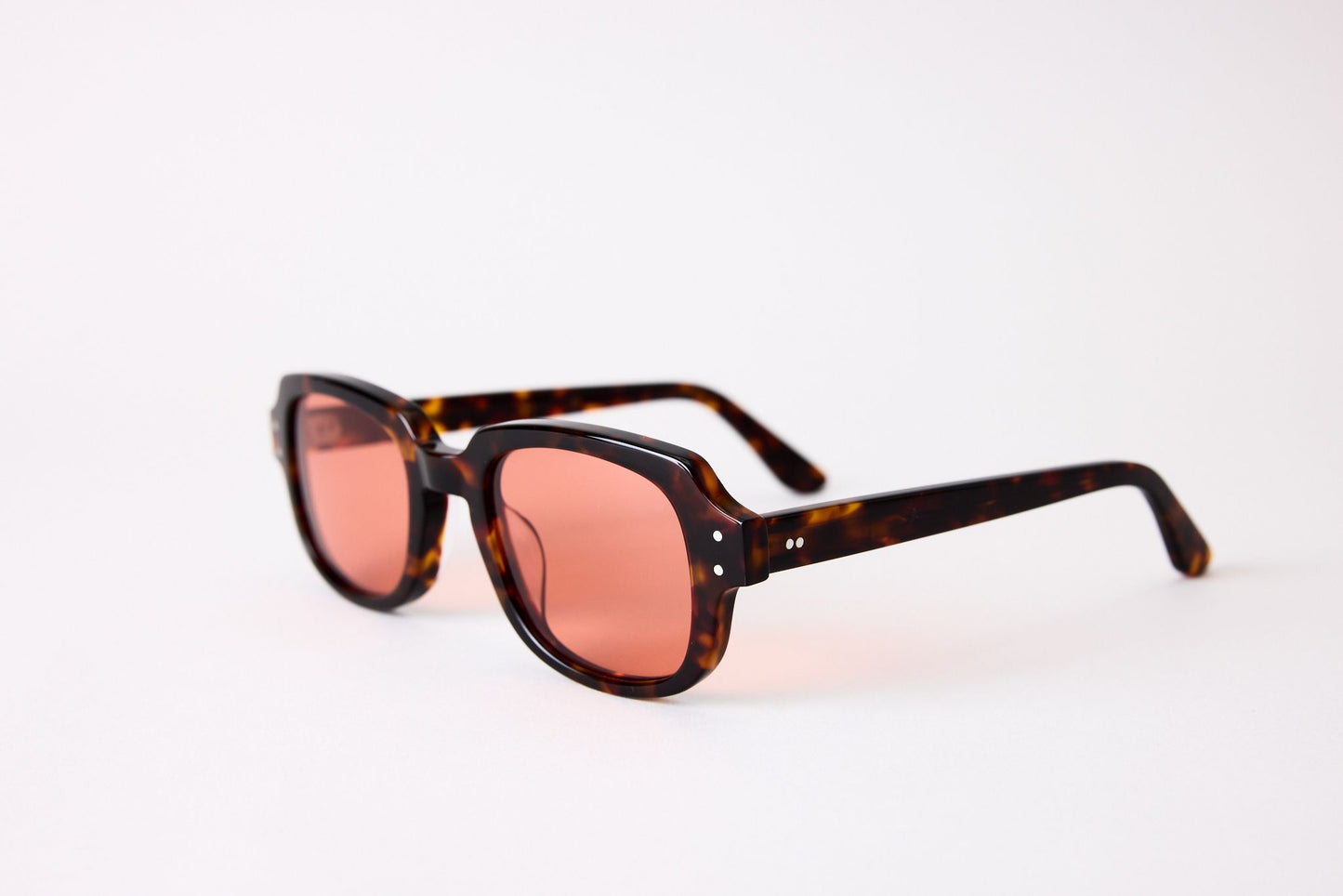 Small - NEW YORK EYERISH, "The Downings." Dark Tortoise Frame with Red Lenses