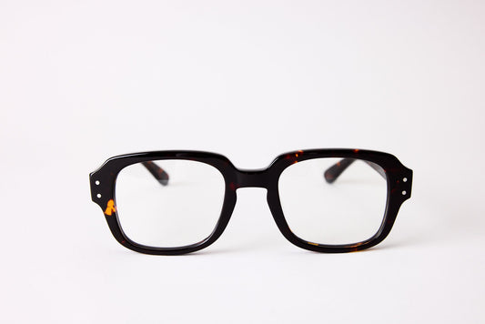 Large - NEW YORK EYERISH, "The Downings." Rx Prescription Lenses with Black/Brown Tortoise Shell Frames