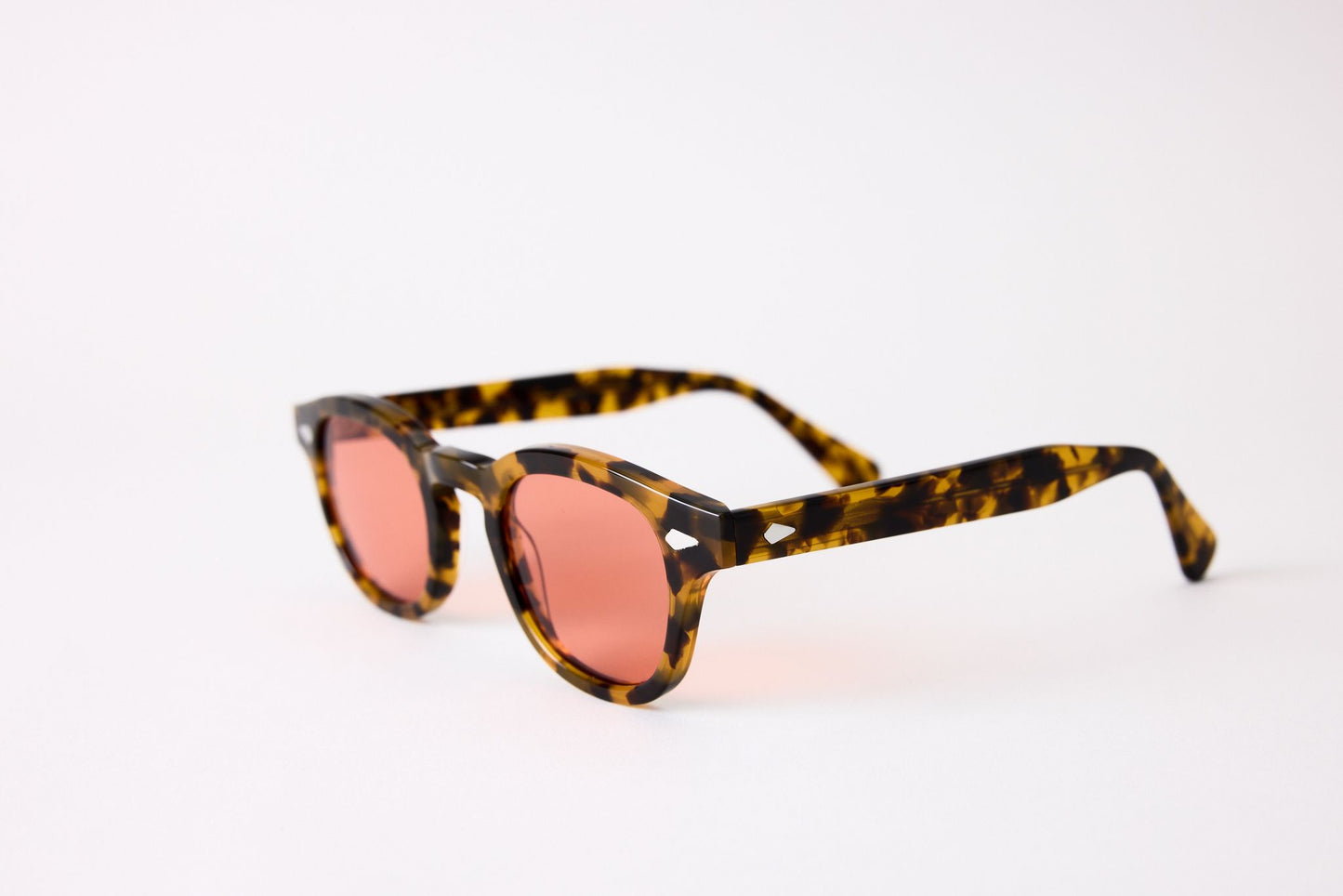 Small - NEW YORK EYERISH, Causeway. Light Tortoise Frame with Red Lenses