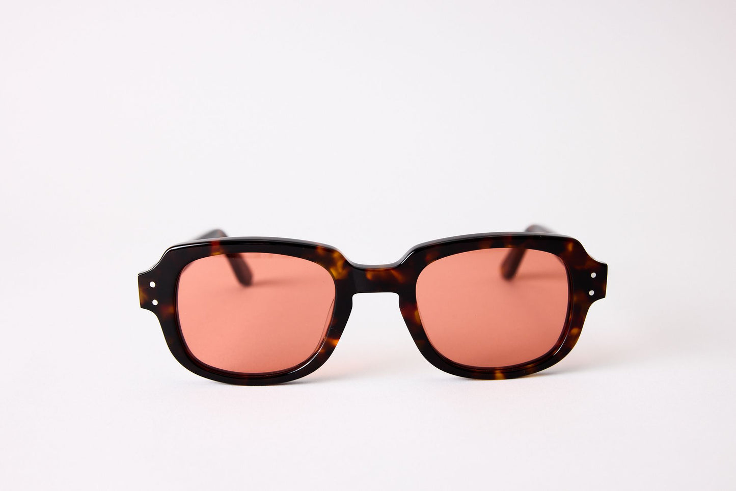 Small - NEW YORK EYERISH, "The Downings." Dark Tortoise Frame with Red Lenses