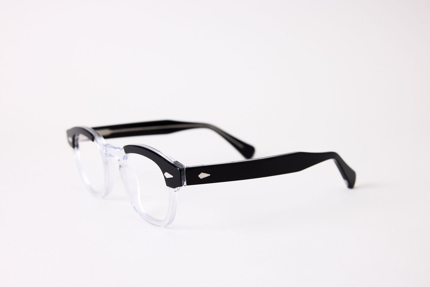 Small - NEW YORK EYERISH, Causeway. Rx Prescription Lenses with Two-Tone Black/Crystal Frames