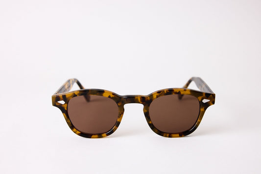 Small - NEW YORK EYERISH, Causeway. Light Tortoise Frame with Amber Lenses