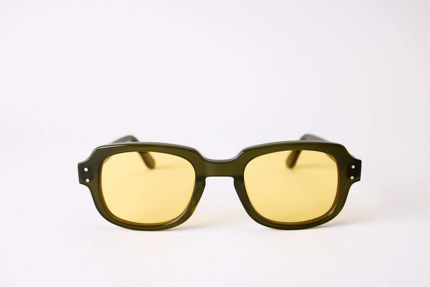 Small - NEW YORK EYERISH, "The Downings." Green Frame with Yellow Lenses