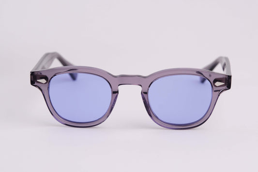 Small - NEW YORK EYERISH, Causeway. Grey Frame with Blue Lenses