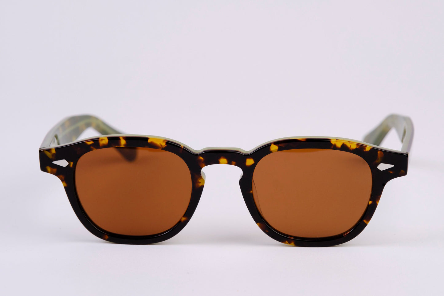 Large - NNEW YORK EYERISH, Causeway. Whiskey Tortoise/Green Frame with Amber Lenses