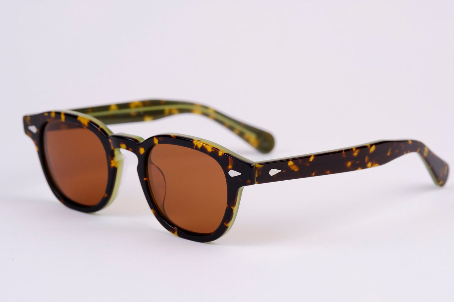 Large - NNEW YORK EYERISH, Causeway. Whiskey Tortoise/Green Frame with Amber Lenses