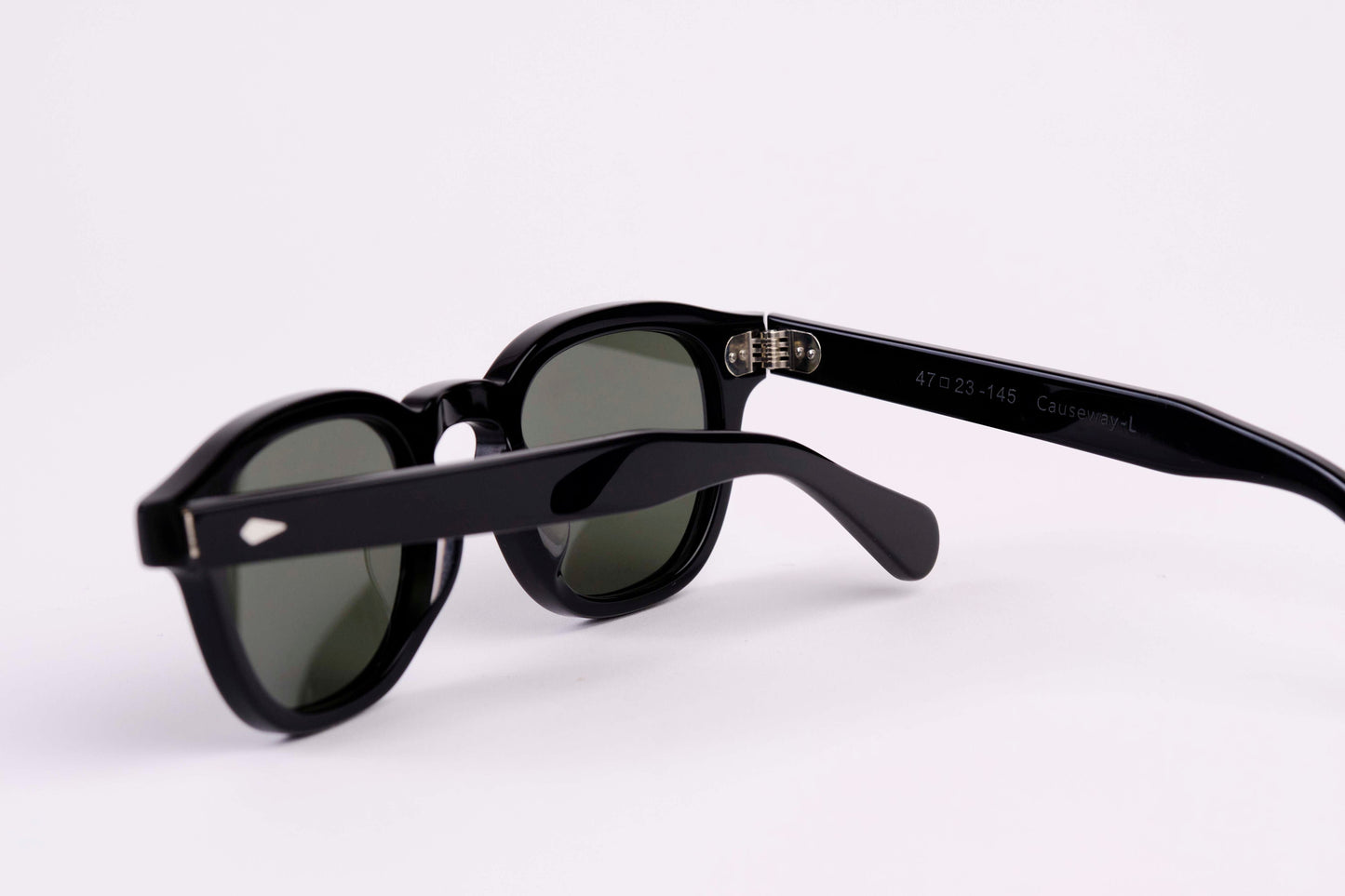 Small - NEW YORK EYERISH, Causeway. Black Frame with Green G24 Lenses