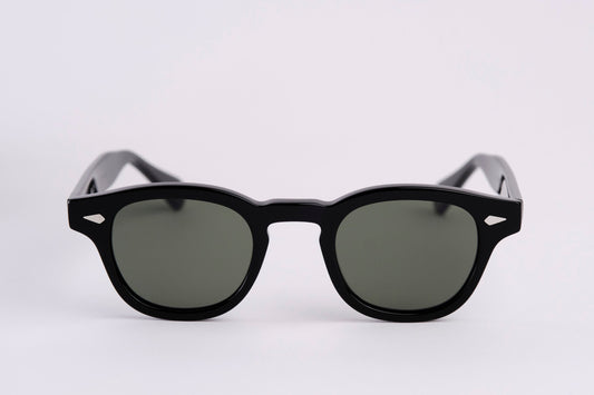 Large - NEW YORK EYERISH, Causeway. Black Frame with Green G24 Lenses