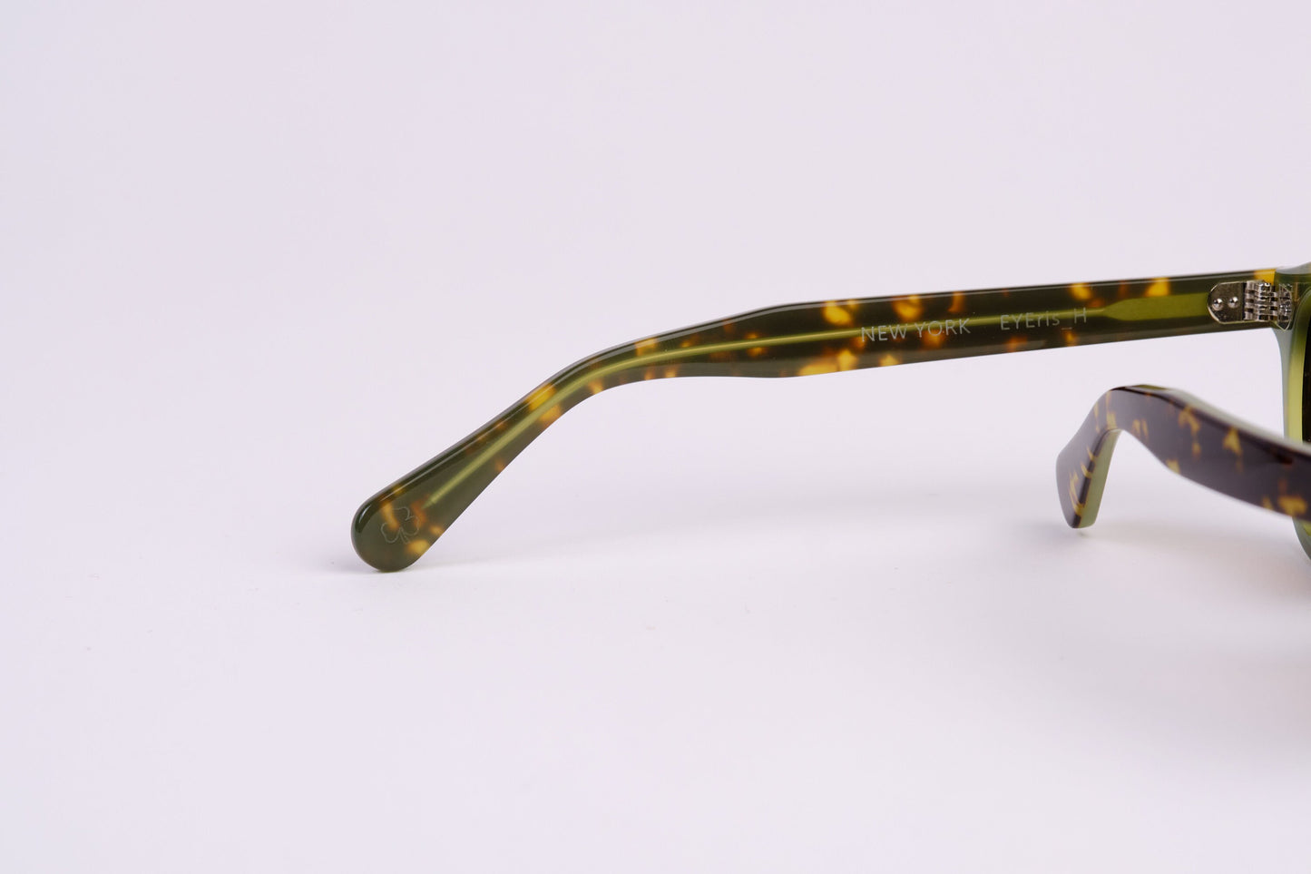 Large - NNEW YORK EYERISH, Causeway. Whiskey Tortoise/Green Frame with Amber Lenses