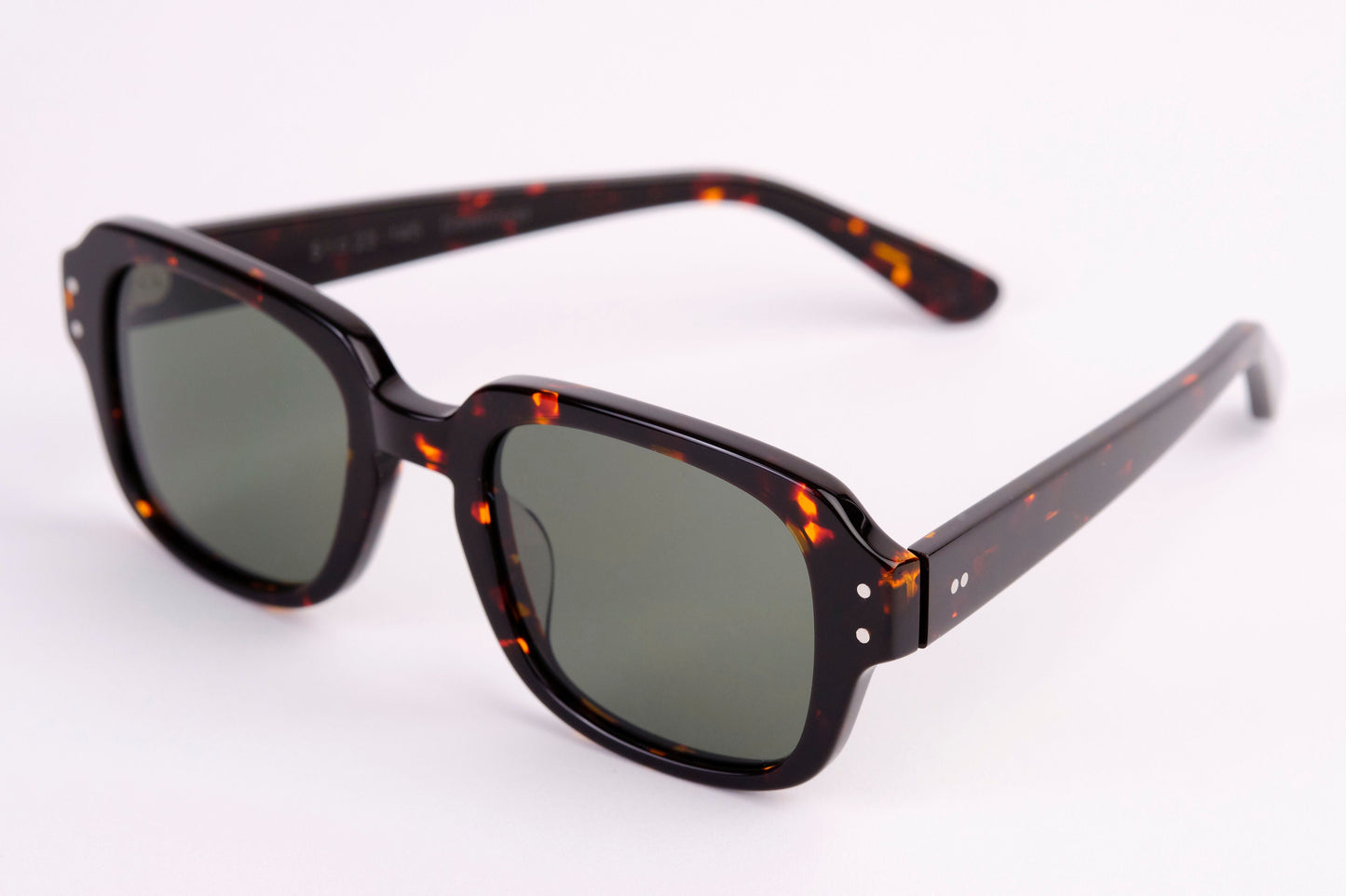 Large - NEW YORK EYERISH, "The Downings." Dark Brown Tortoise Shell Frame with G24 Green Lenses