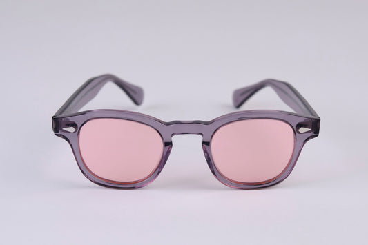 Small - NEW YORK EYERISH, Causeway. Grey Frame with Pink Lenses