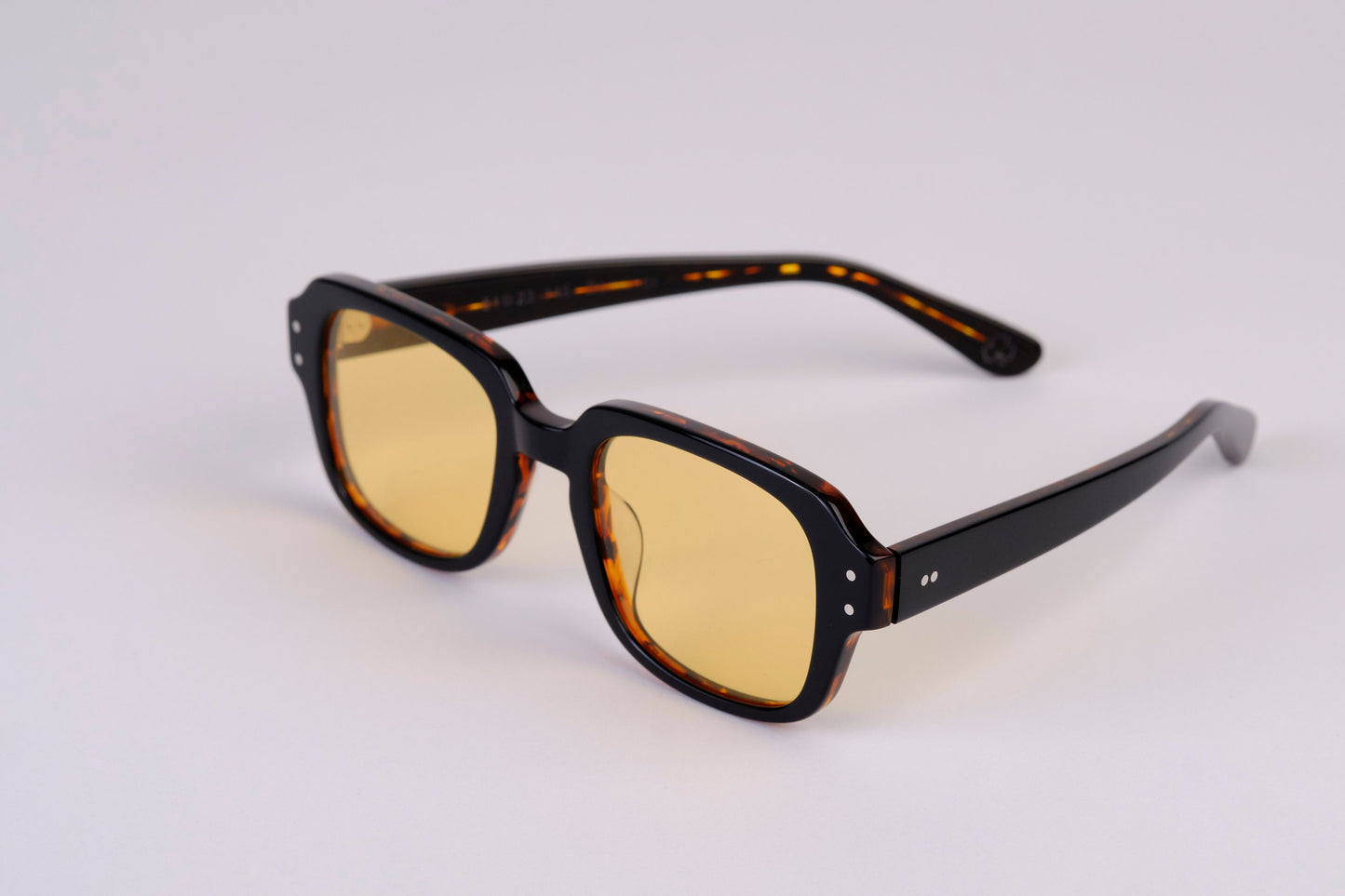 Large - NEW YORK EYERISH, "The Downings." Black/Brown Tortoise Shell Frame with Orange Lenses