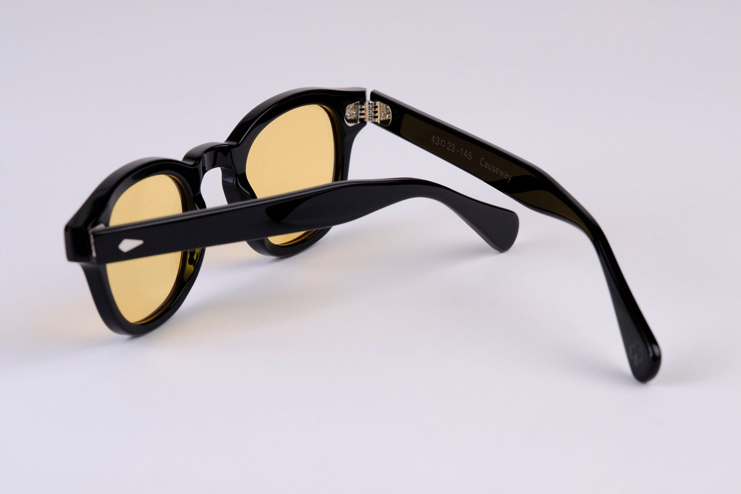 Large - NEW YORK EYERISH, Causeway. Black Frame with Orange Lenses