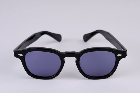 Large - NEW YORK EYERISH, Causeway. Black Frame with Deep Blue Lenses